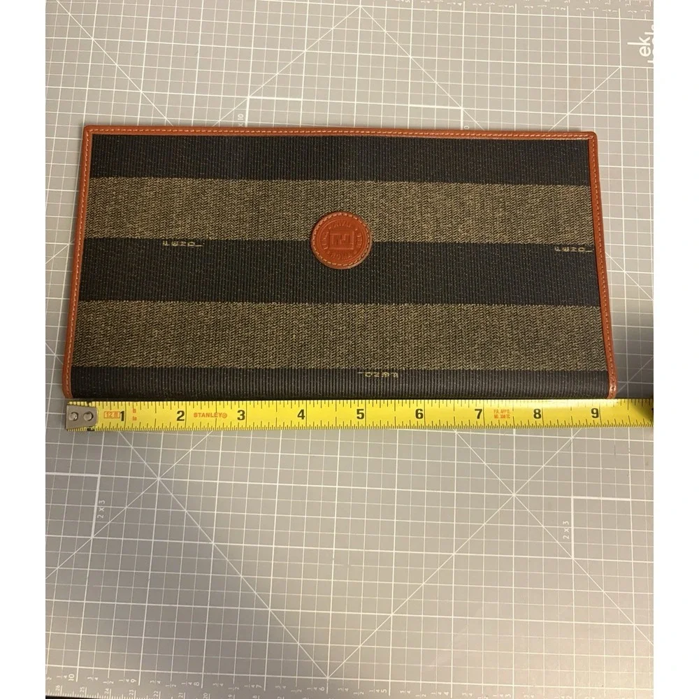 New Vintage FENDI Italy Pequin Stripe Travel Wallet Travelers Notebook - Picture 6 of 13